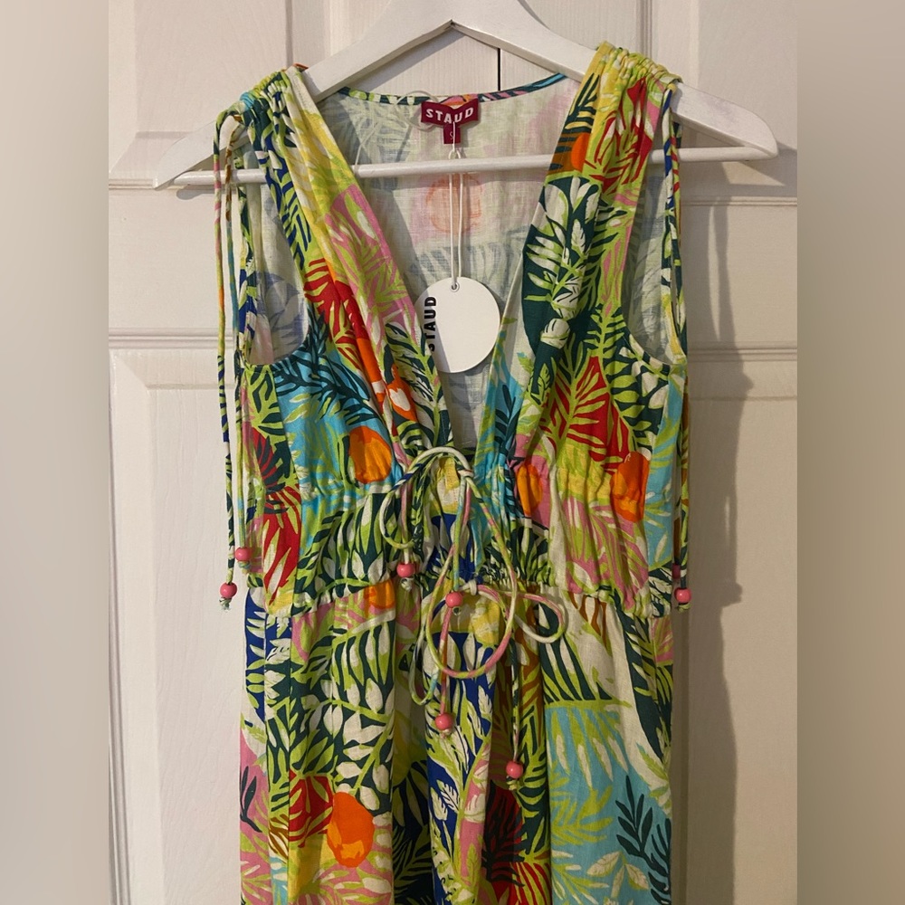 Staud capri tree linen dress